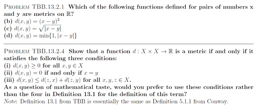 Solved PROBLEM TBB.13.2.1 Which of the following functions | Chegg.com