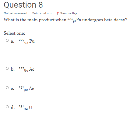 Solved Question 8 Not yet answered Points out of a Remove | Chegg.com