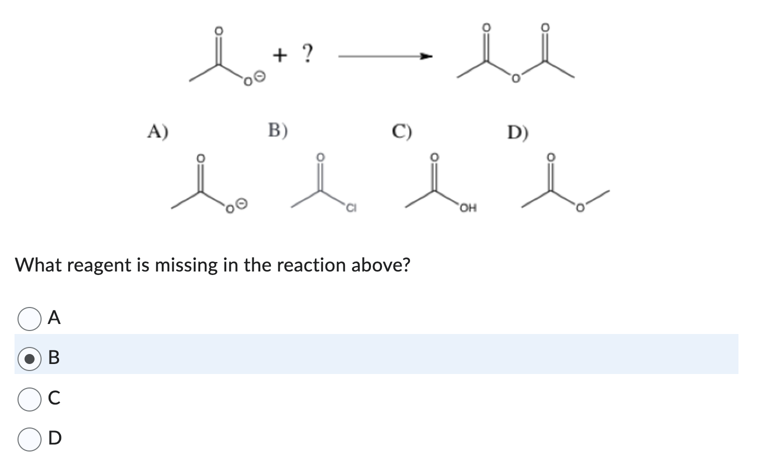 Solved What Is The Product Of The Reaction Above? A B | Chegg.com