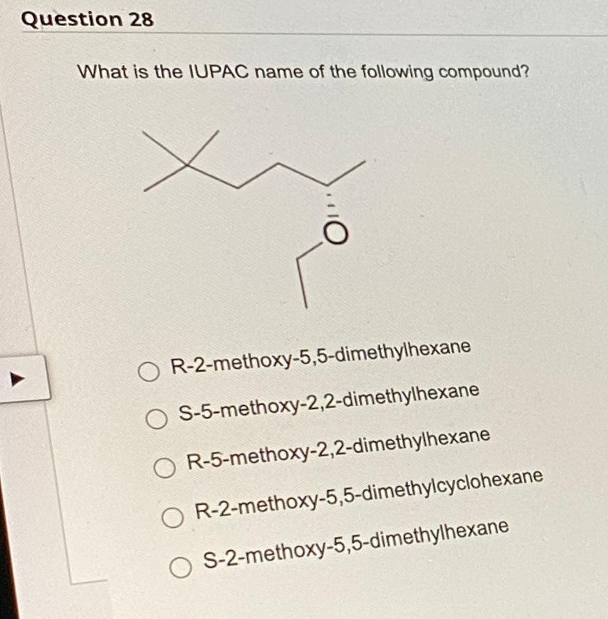 Solved What is the IUPAC name of the following compound? | Chegg.com