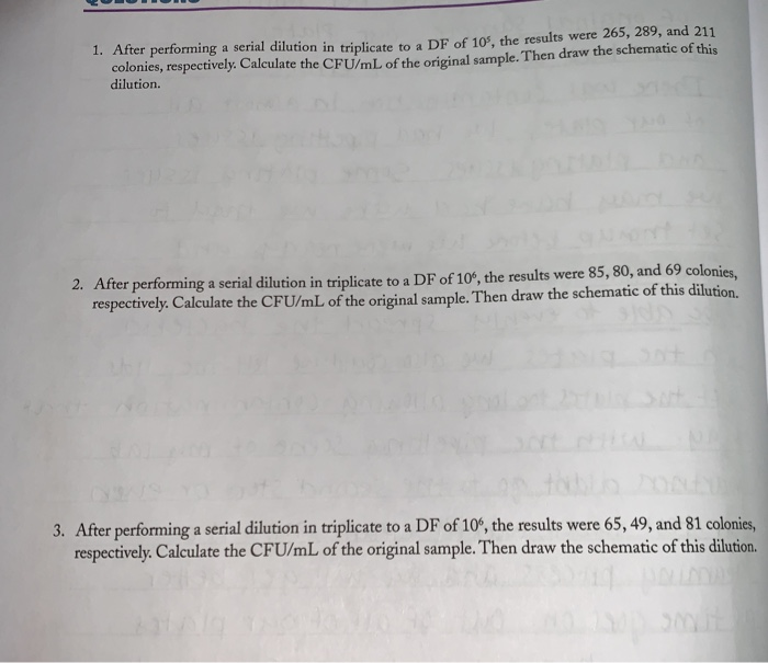 Solved 1. After performing a serial dilution in triplicate