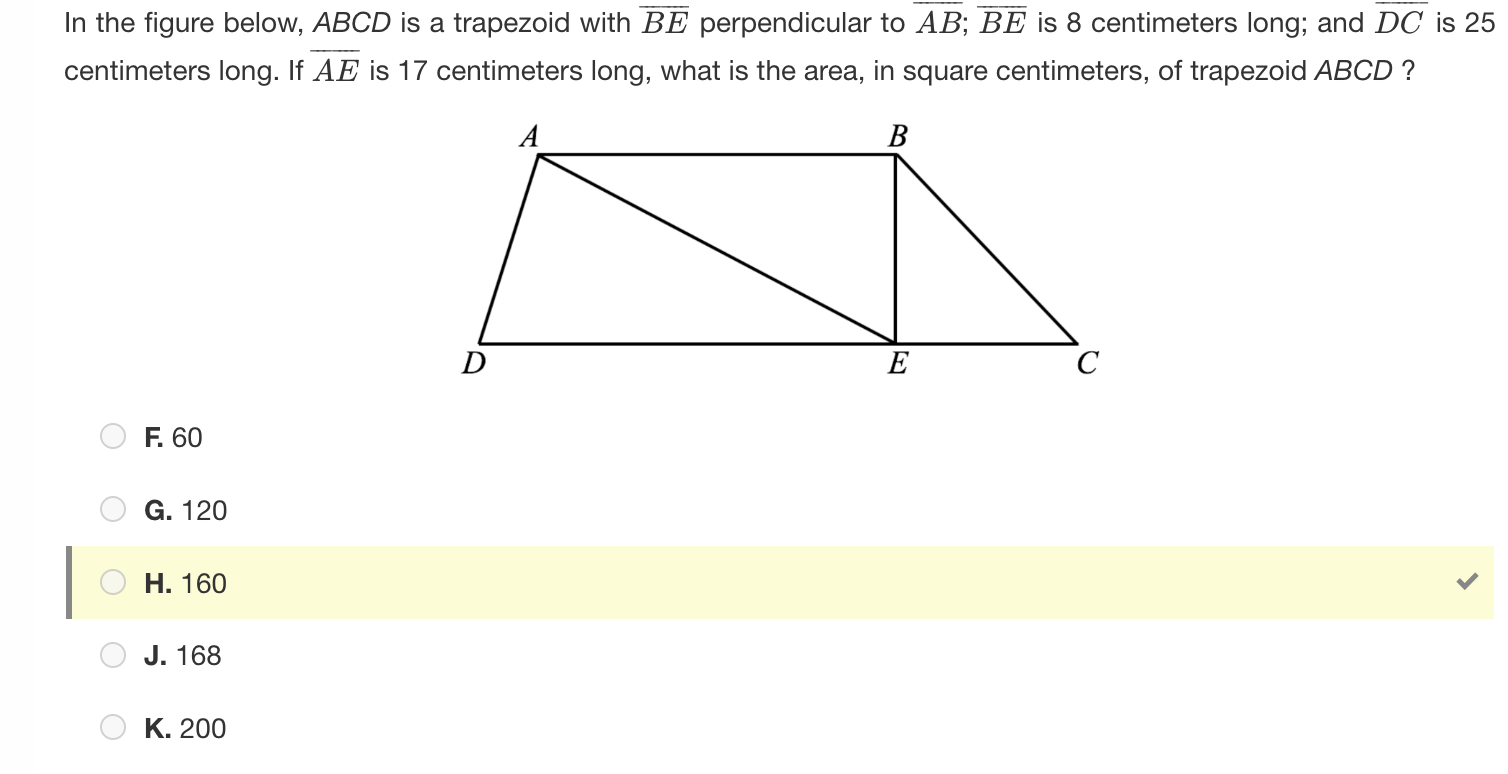 Solved In the figure below, ABCD is a trapezoid with BE | Chegg.com