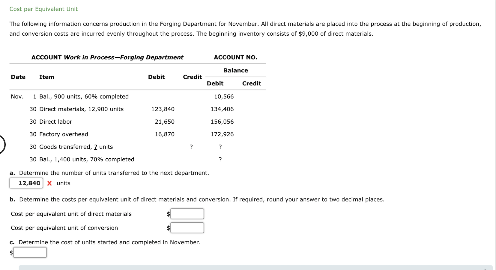 Solved Cost per Equivalent Unit The following information | Chegg.com