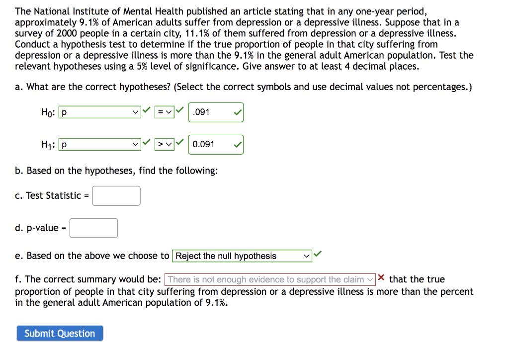 Solved The National Institute of Mental Health published an | Chegg.com