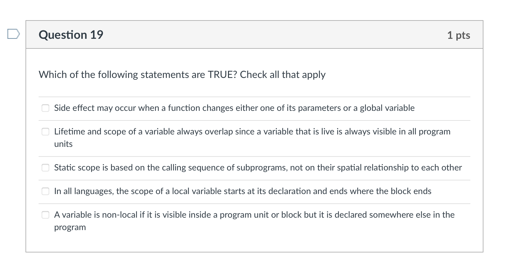 Solved Which of the following statements are TRUE? Check all | Chegg.com