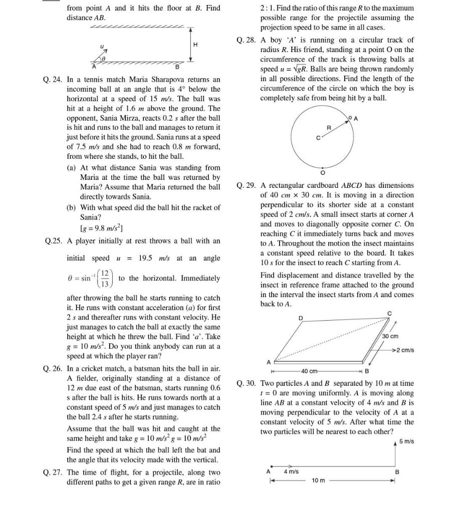 Solved from point A and it hits the floor at B. Find | Chegg.com