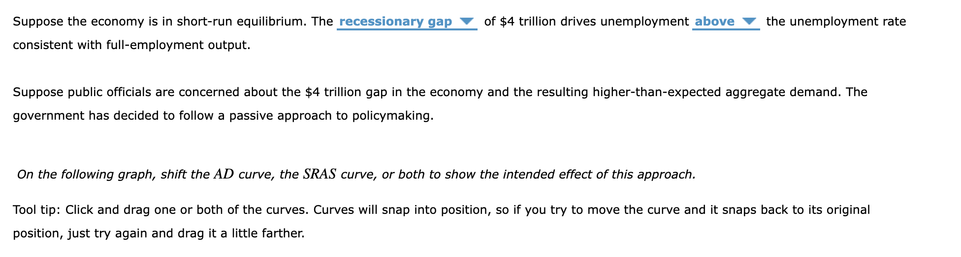 Solved The following graph shows the aggregate demand curve | Chegg.com