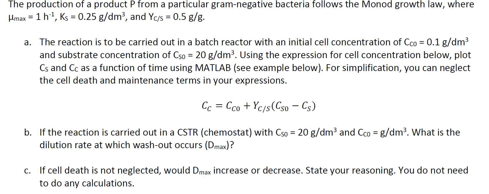 Solved The production of a product P from a particular | Chegg.com