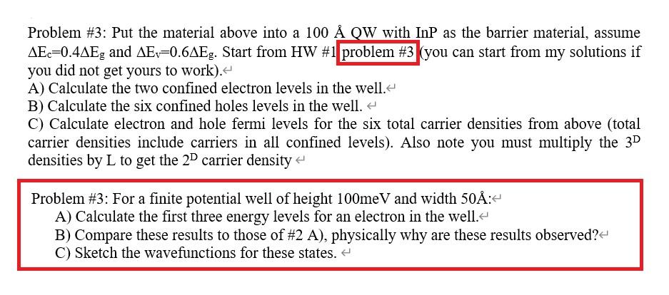 Solved Problem 3 Put The Material Above Into A 100 A Qw Chegg Com