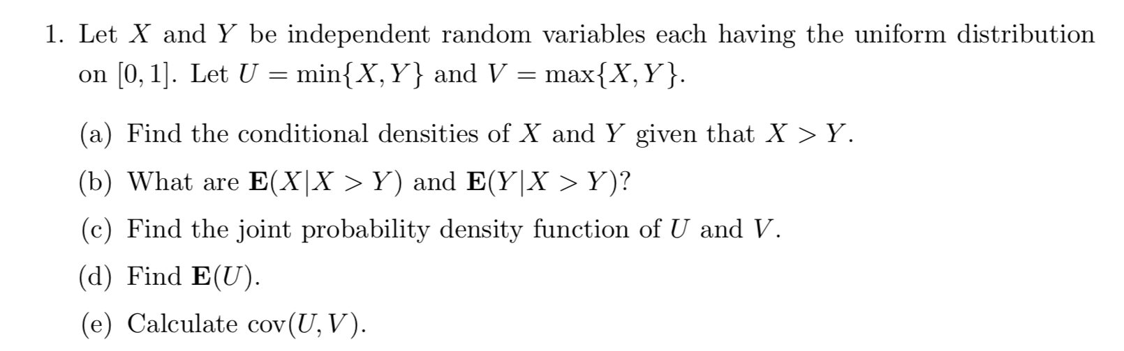 Solved 1 Let X And Y Be Independent Random Variables Eac Chegg Com