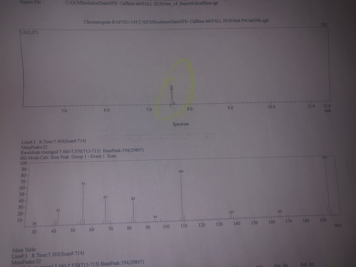 Solved From the mass spectrum attached I need to: | Chegg.com