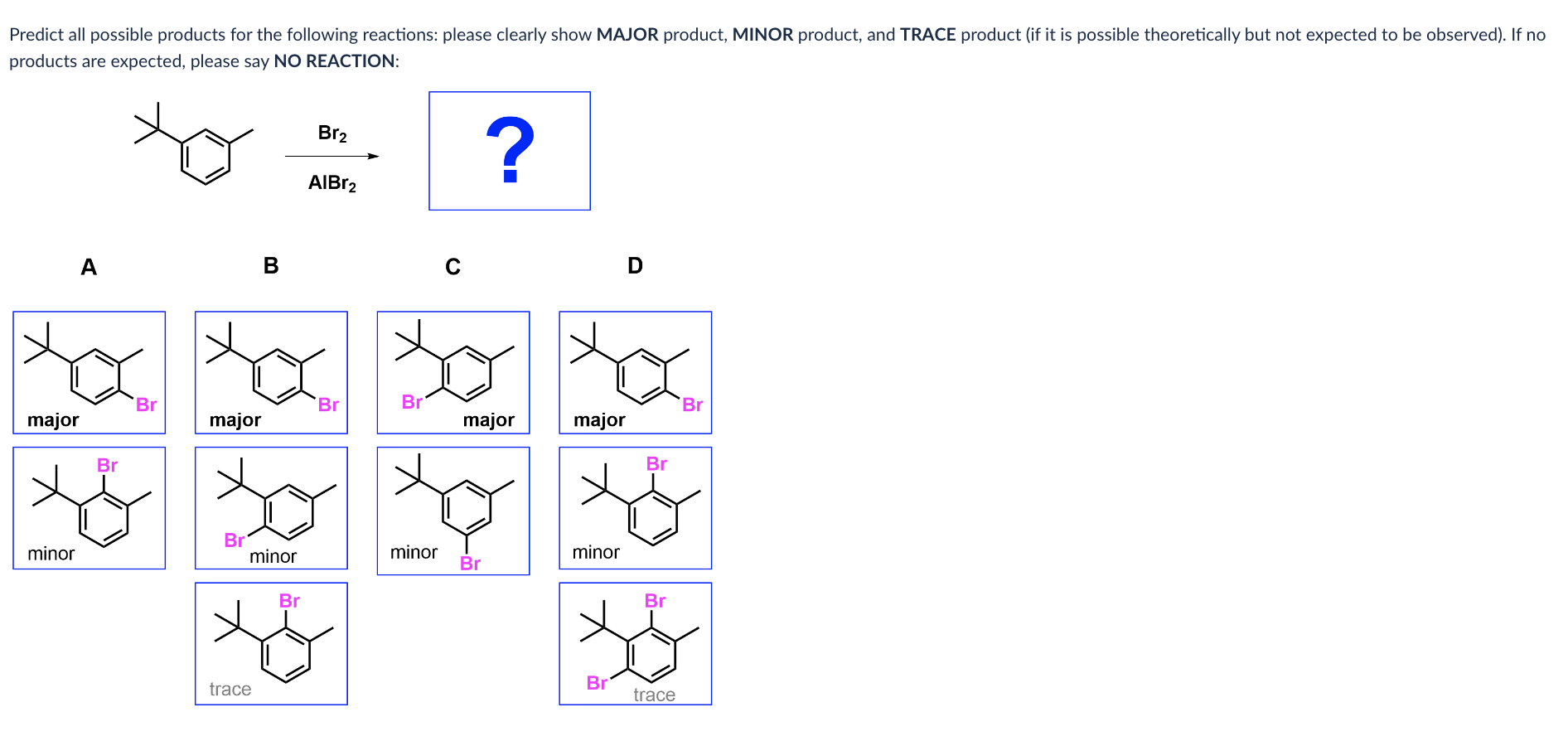 Solved Predict All Possible Products For The Following | Chegg.com