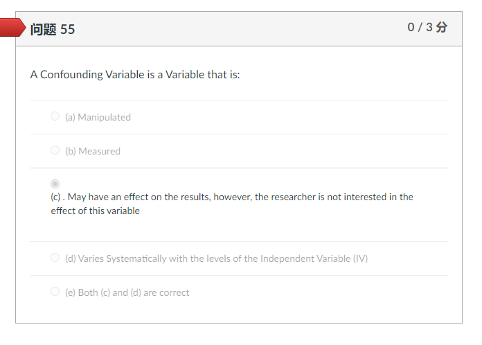 Solved 问题 55 0/3 A Confounding Variable Is A Variable That | Chegg.com