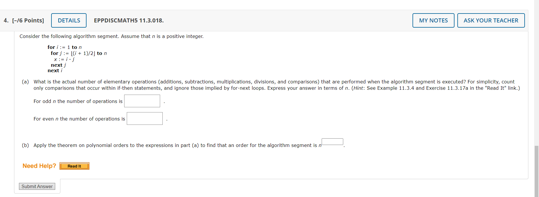 Solved Consider the following algorithm segment. Assume that | Chegg.com