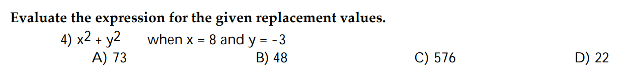 Evaluate The Expression For The Given Replacement Chegg Evaluate The Expression For The Given Replacement Chegg