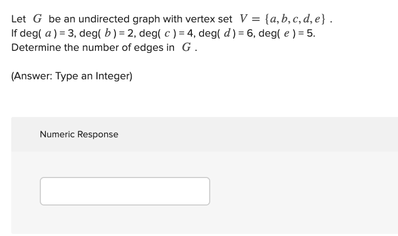 Solved Let G be an undirected graph with vertex set V = | Chegg.com