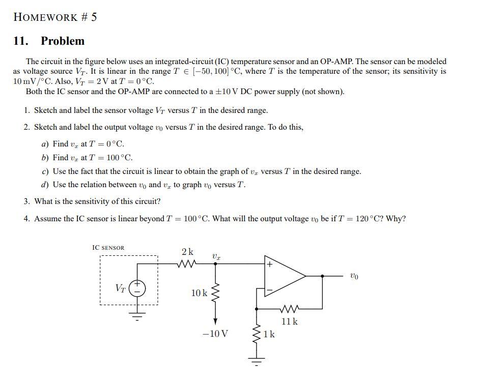 Solved HOMEWORK # 5 11. Problem The circuit in the figure | Chegg.com