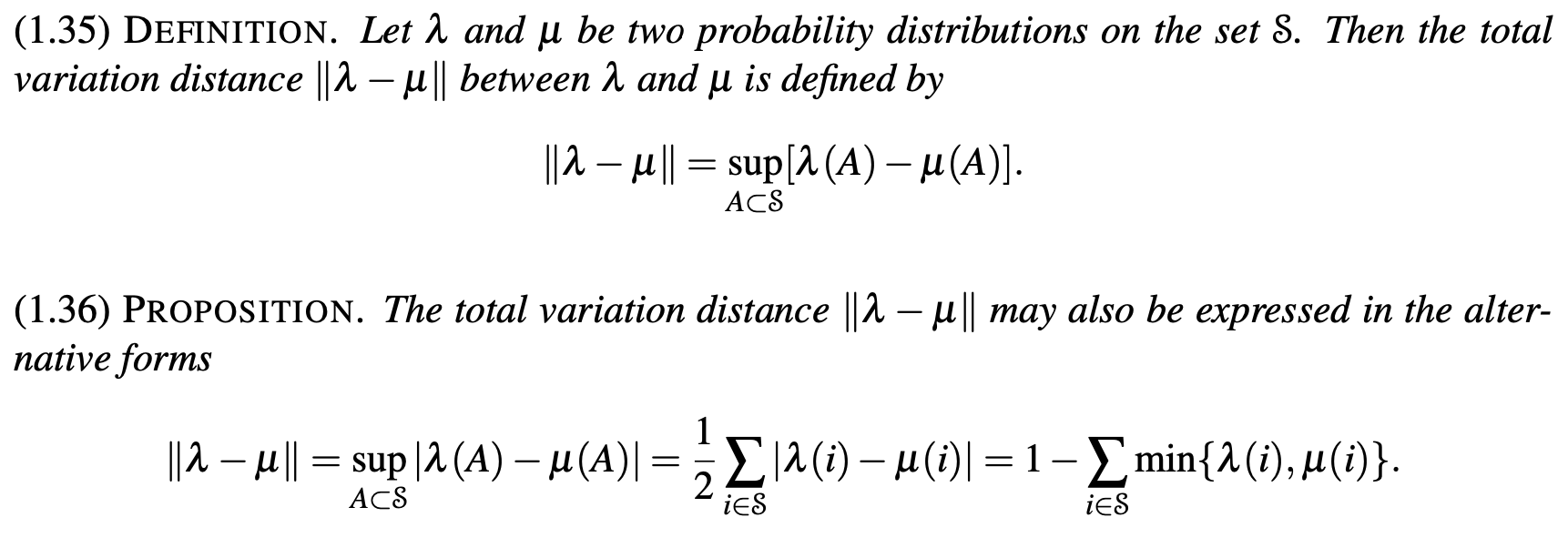 Solved (1.35) DEFINITION. Let 2 and u be two probability | Chegg.com