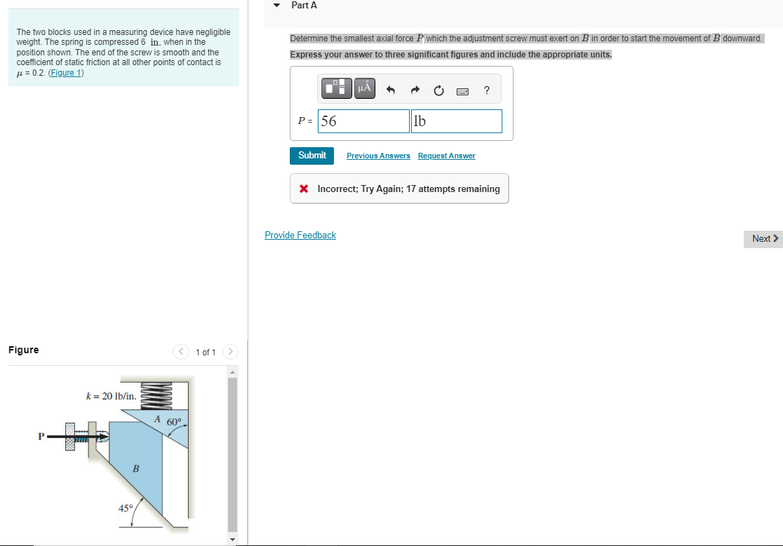 Solved The Two Blocks Used In A Measuring Device Have | Chegg.com