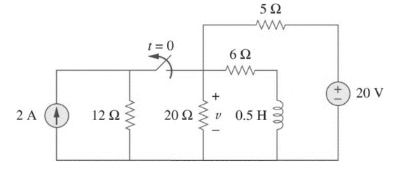 Solved In the circuit below, find the voltage v(t) for t