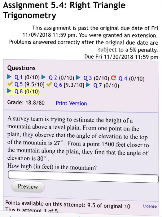 Solved Assignment 5.4: Right Triangle Trigonometry This | Chegg.com