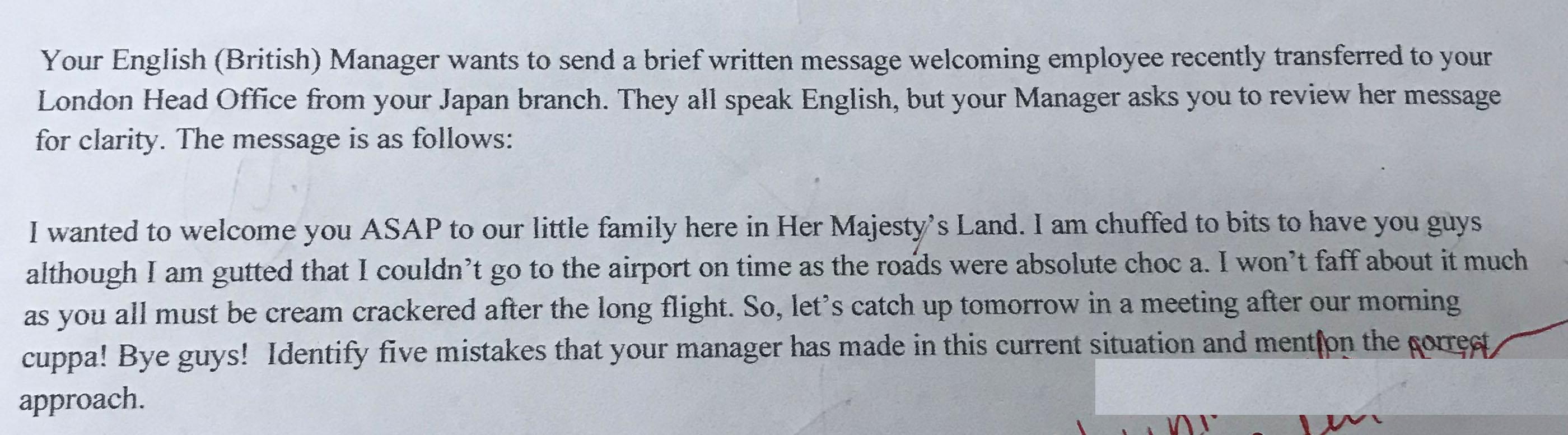 Britisch englisch brief