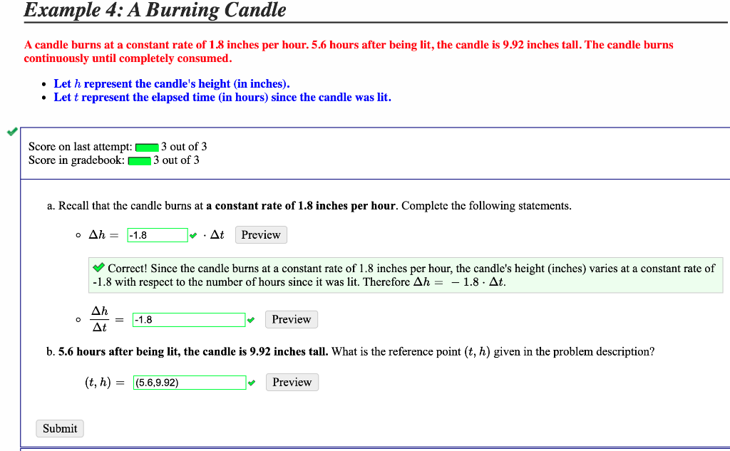 Solved Example 4 A Burning Candle A candle burns at a