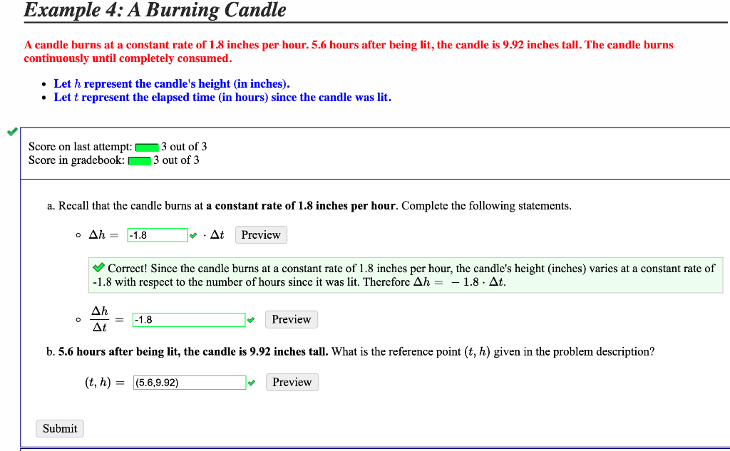 Solved Example 4: A Burning Candle A candle burns at a | Chegg.com