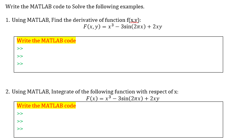 Solved Write the MATLAB code to Solve the following | Chegg.com