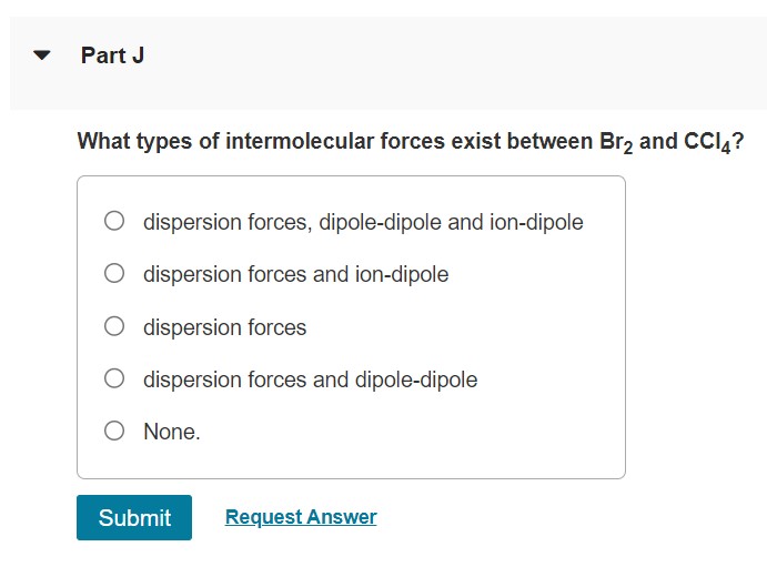 Solved What types of intermolecular forces exist between Br2