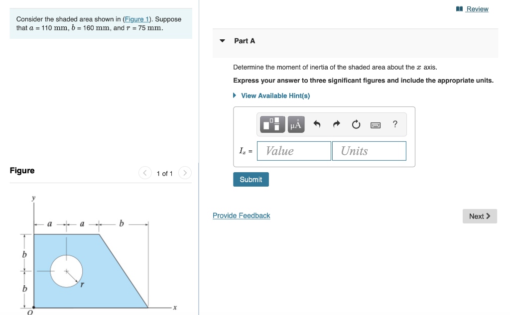 Solved I Review Consider The Shaded Area Shown In (figure 