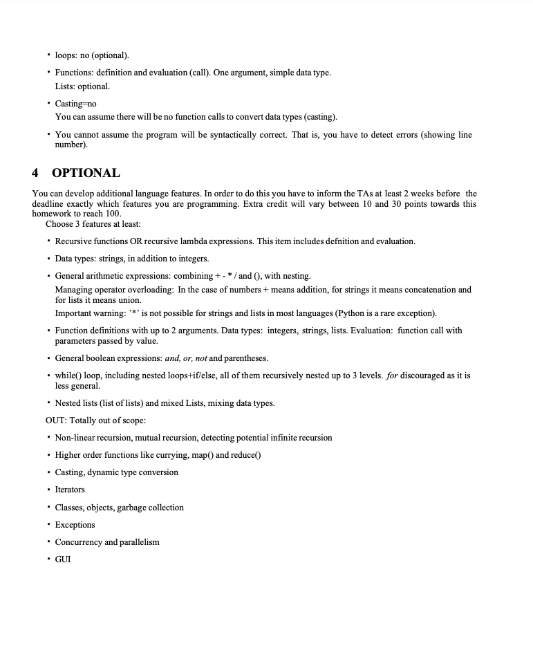 A Mini-Interpreter Programmed in C++ Language: Python | Chegg.com