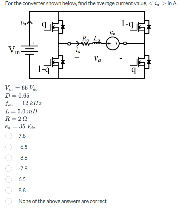 Solved For The Converter Shown Below, Find The Average | Chegg.com