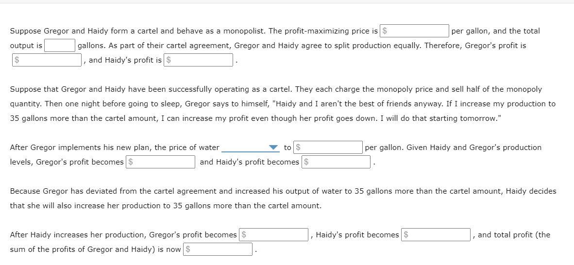 Solved 2. Breakdown Of A Cartel Agreement Consider A Town In | Chegg.com