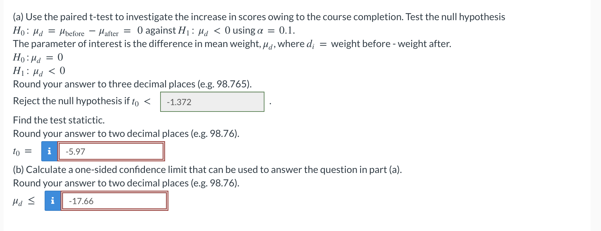 Solved The table below contains the results of a students' | Chegg.com