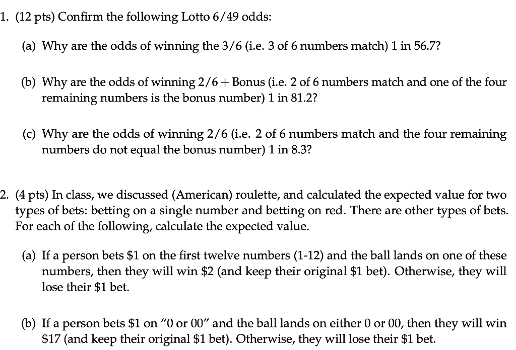 The odds of winning deals lotto 649