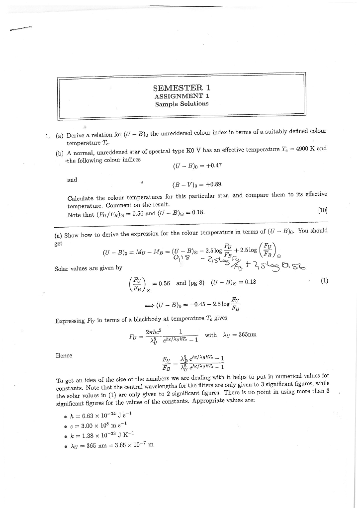 Solved SEMESTER 1 ASSIGNMENT 1 Sample Solutions 1. (a) | Chegg.com