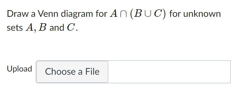 Solved Draw a Venn diagram for An (BUC) for unknown sets A, | Chegg.com
