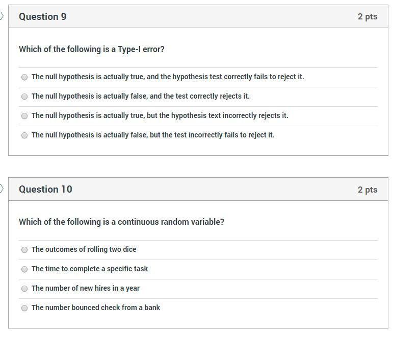 Solved Question 9 2 Pts Which Of The Following Is A Type l Chegg