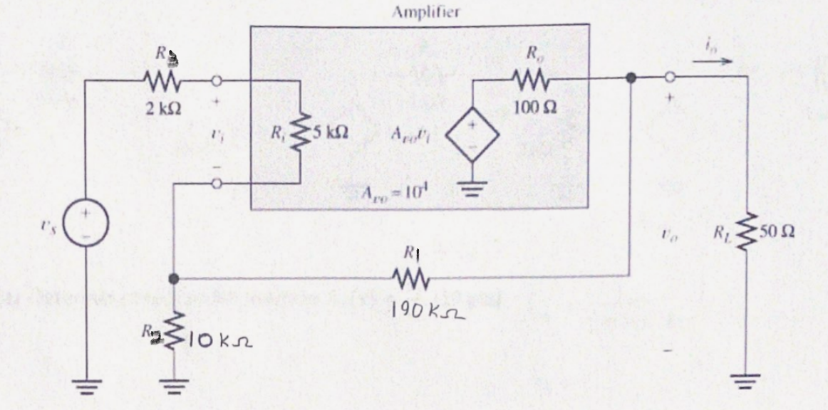 Solved The Circuit Contains An Amplifier With A Series | Chegg.com