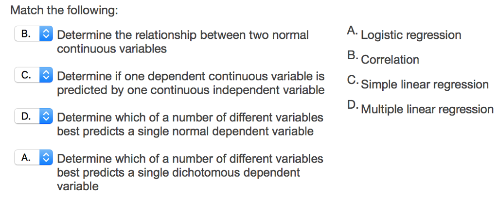 Solved Match The Following: B. Determine The Relationship | Chegg.com