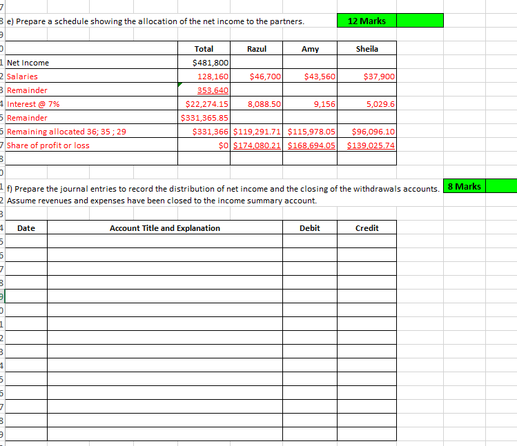 Solved 1 f) Prepare the journal entries to record the | Chegg.com