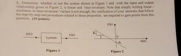 Solved 2. Determine whether or not the system shown in | Chegg.com