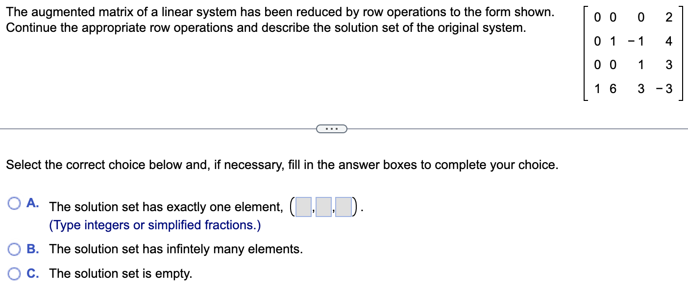 Solved Select the correct choice below and, if necessary, | Chegg.com