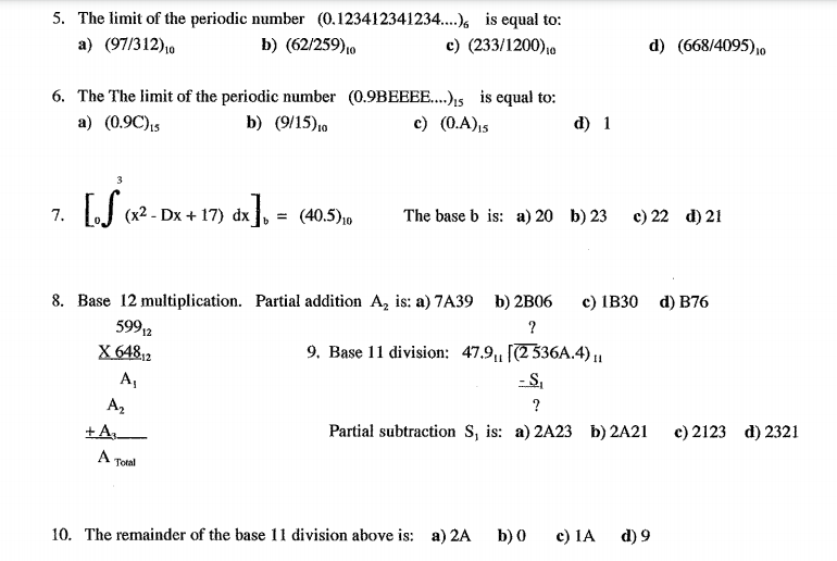 Solved 5 The Limit Of The Periodic Number 0 12341234123 Chegg Com