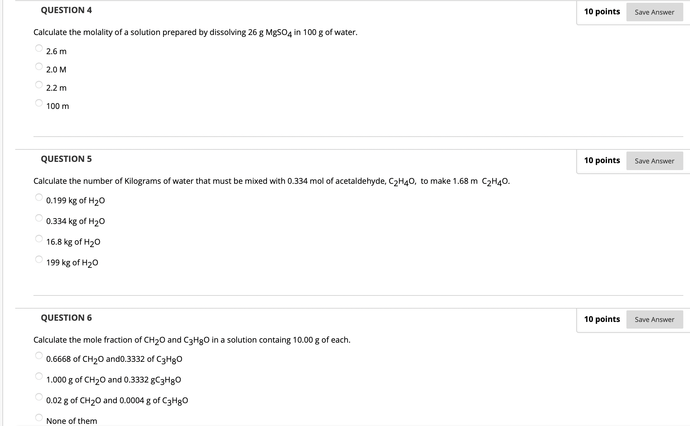 Solved Calculate the molality of a solution prepared by | Chegg.com