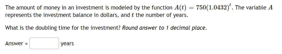 Solved The amount of money in an investment is modeled by | Chegg.com
