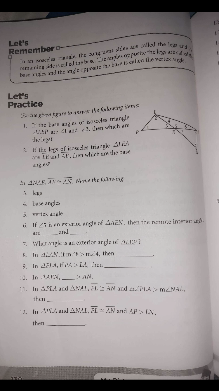 Us 13 14 Let S Remember 1 In An Isosceles Triangle Chegg Com