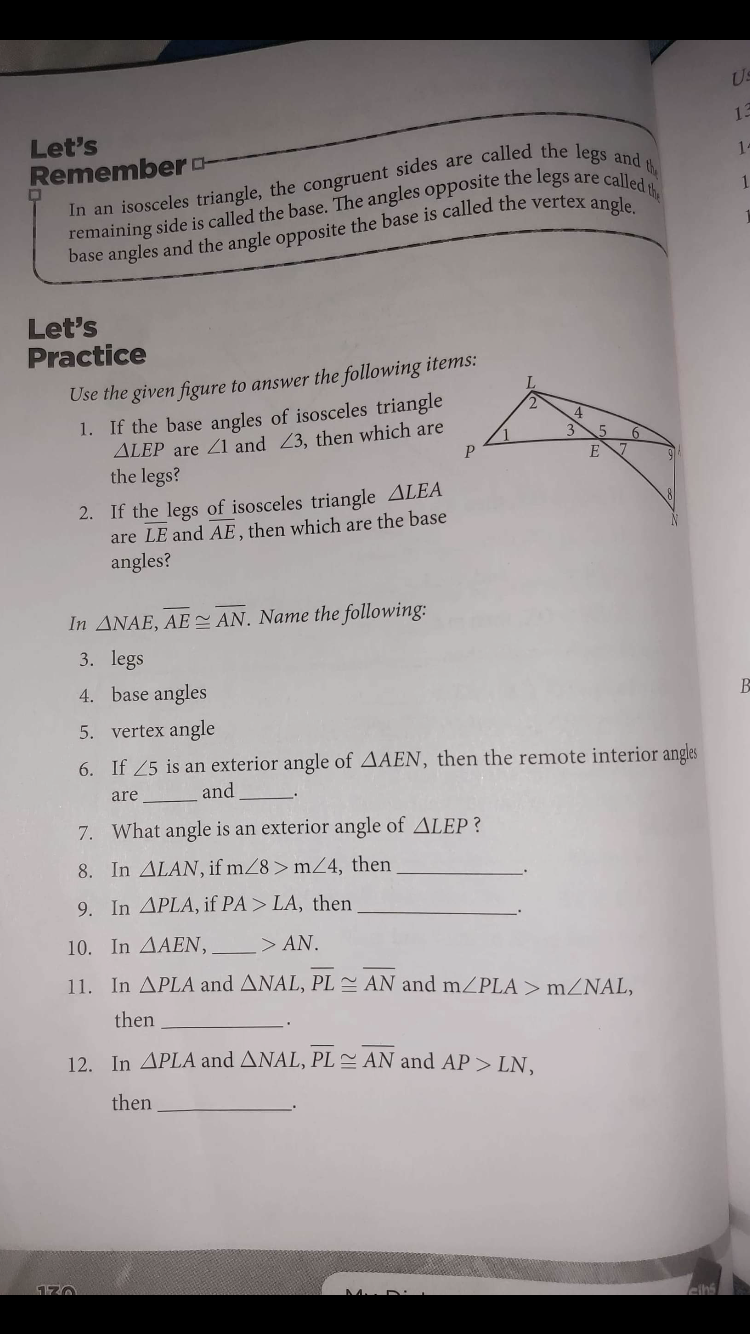 Us 13 14 Let S Remember 1 In An Isosceles Triangle Chegg Com