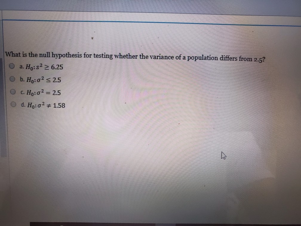 Solved What is the null hypothesis for testing whether the | Chegg.com